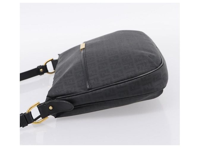 Borsa a tracolla FENDI Zucchino Canvas PVC Nero Oro Auth 204845 D'oro - vista 3