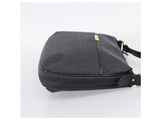 Borsa a tracolla FENDI Zucchino Canvas PVC Nero Oro Auth 204845 D'oro - vista 4