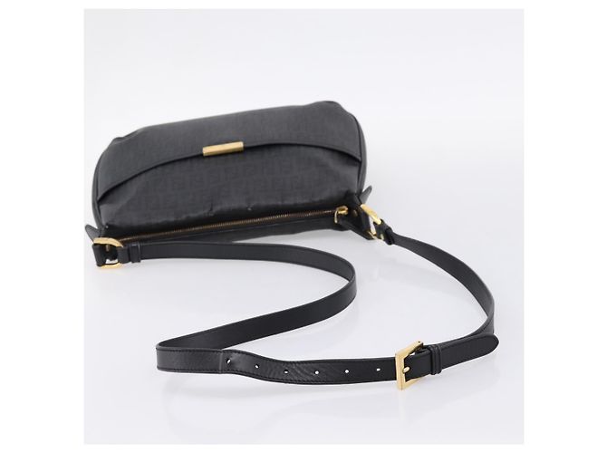 Borsa a tracolla FENDI Zucchino Canvas PVC Nero Oro Auth 204845 D'oro - vista 8