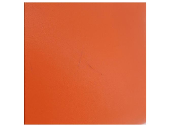 LOEWE Shoulder Bag Leather Orange Gold Tone Auth ka6237A - view 2