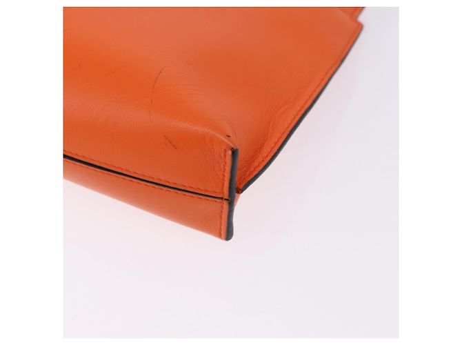LOEWE Shoulder Bag Leather Orange Gold Tone Auth ka6237A - view 22