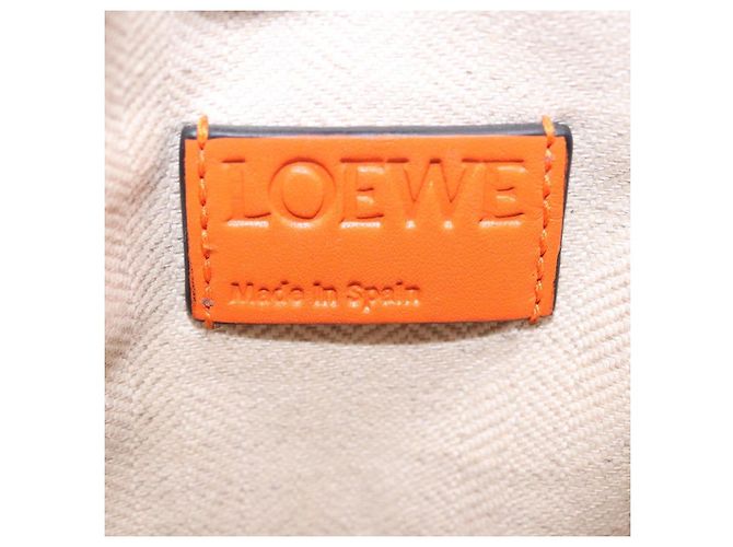 LOEWE Shoulder Bag Leather Orange Gold Tone Auth ka6237A - view 27
