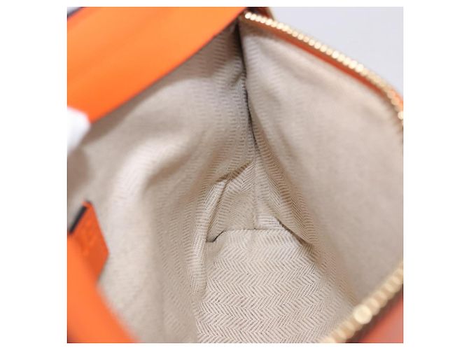 LOEWE Shoulder Bag Leather Orange Gold Tone Auth ka6237A - view 28