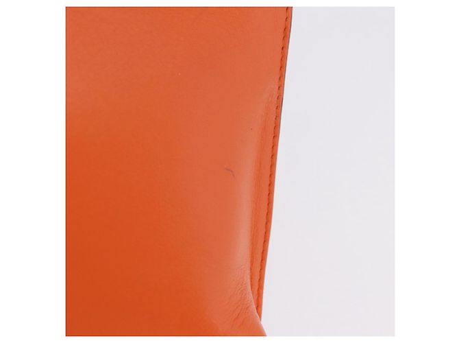LOEWE Shoulder Bag Leather Orange Gold Tone Auth ka6237A - view 3