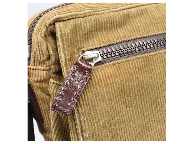 Bolsa de Ombro FENDI em veludo cotelê Beige Silver Auth 204610A Prata Bege - vista 20