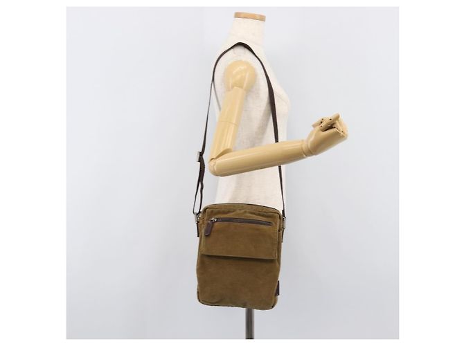 Bolsa de Ombro FENDI em veludo cotelê Beige Silver Auth 204610A Prata Bege - vista 27
