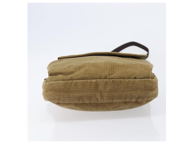 Bolsa de Ombro FENDI em veludo cotelê Beige Silver Auth 204610A Prata Bege - vista 5