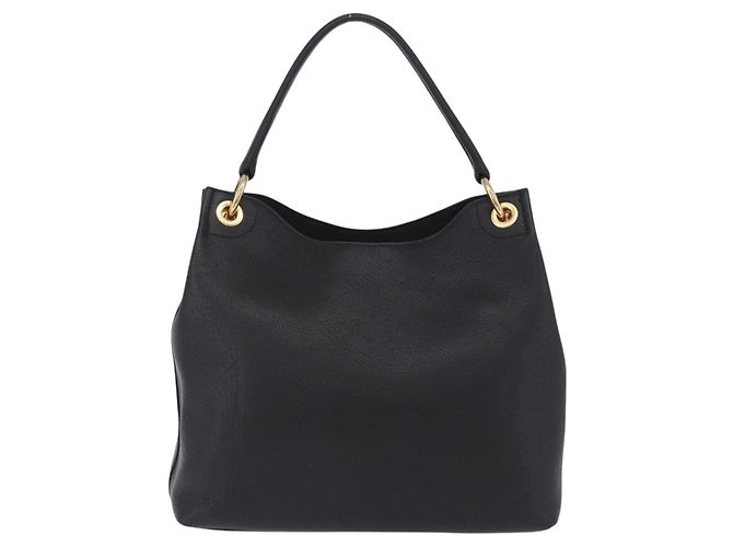 Bolsa de Ombro PRADA em Couro Preto e Dourado Auth ka6289M - vista 2