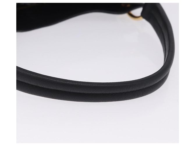 Bolsa de Ombro PRADA em Couro Preto e Dourado Auth ka6289M - vista 6
