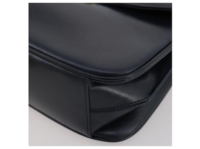 Bolsa de Ombro GUCCI em Couro Azul Marinho e Dourado Autêntica 205163 - vista 17