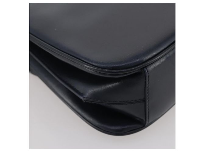 Bolsa de Ombro GUCCI em Couro Azul Marinho e Dourado Autêntica 205163 - vista 18