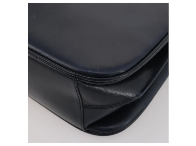 Bolsa de Ombro GUCCI em Couro Azul Marinho e Dourado Autêntica 205163 - vista 19