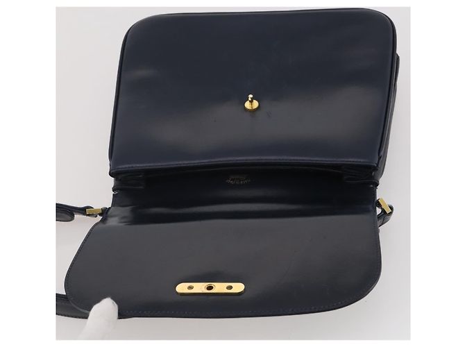 Bolsa de Ombro GUCCI em Couro Azul Marinho e Dourado Autêntica 205163 - vista 21
