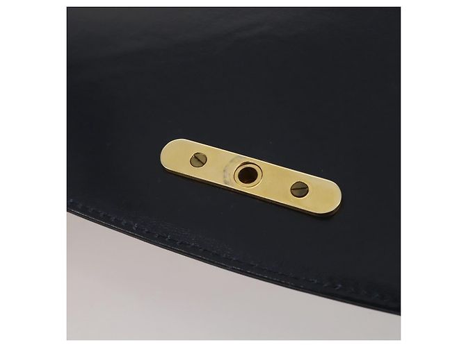 Bolsa de Ombro GUCCI em Couro Azul Marinho e Dourado Autêntica 205163 - vista 22