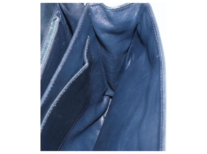 Bolsa de Ombro GUCCI em Couro Azul Marinho e Dourado Autêntica 205163 - vista 27