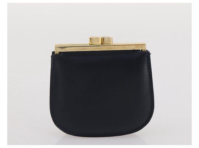 Bolsa de Ombro GUCCI em Couro Azul Marinho e Dourado Autêntica 205163 - vista 35