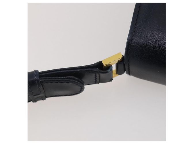 Bolsa de Ombro GUCCI em Couro Azul Marinho e Dourado Autêntica 205163 - vista 8