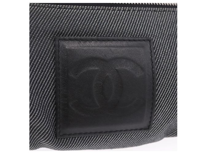 Riñonera CHANEL Sports Line Canvas Negra Plata CC Auth 204767V Negro - vista 19
