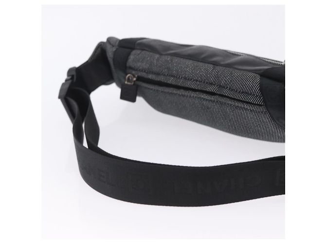 Riñonera CHANEL Sports Line Canvas Negra Plata CC Auth 204767V Negro - vista 7