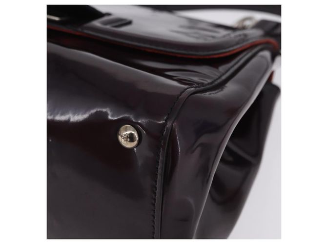 FENDI Silvana Shoulder Bag Patent Leather 2way Purple Silver Auth 202690A Silvery - view 18