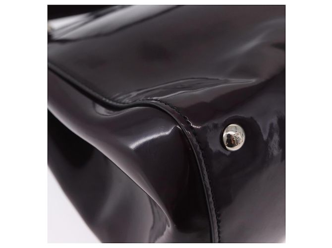 FENDI Silvana Shoulder Bag Patent Leather 2way Purple Silver Auth 202690A Silvery - view 19