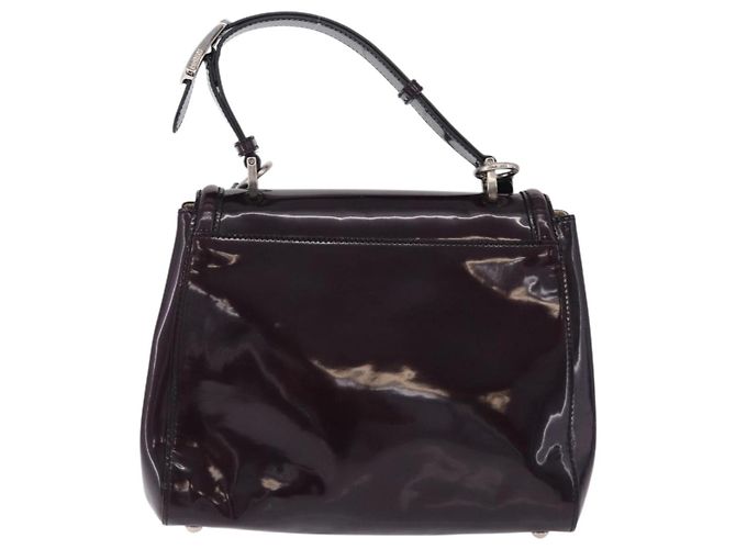 FENDI Silvana Shoulder Bag Patent Leather 2way Purple Silver Auth 202690A Silvery - view 2