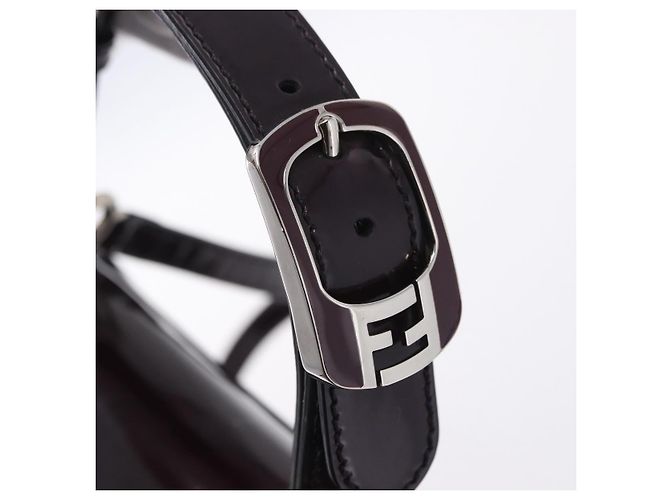 FENDI Silvana Shoulder Bag Patent Leather 2way Purple Silver Auth 202690A Silvery - view 23