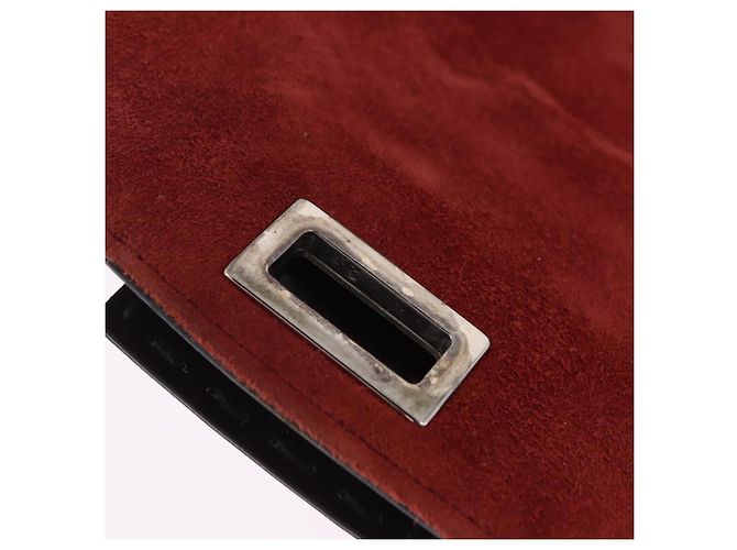 FENDI Silvana Shoulder Bag Patent Leather 2way Purple Silver Auth 202690A Silvery - view 27