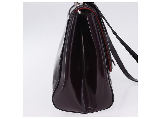 FENDI Silvana Shoulder Bag Patent Leather 2way Purple Silver Auth 202690A Silvery - view 4