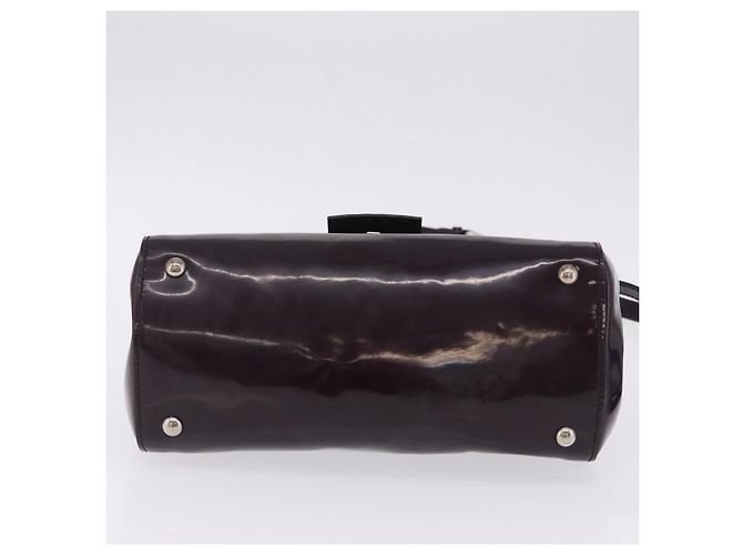 FENDI Silvana Shoulder Bag Patent Leather 2way Purple Silver Auth 202690A Silvery - view 5