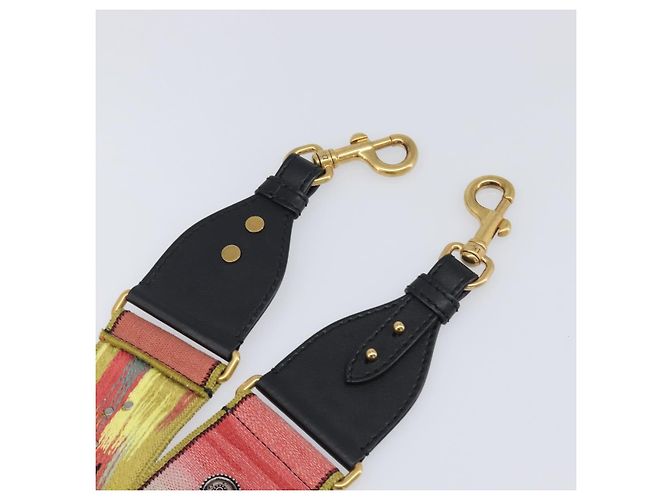 Bandoulière Christian Dior en toile multicolore ton or Auth ar14181V - vue 4