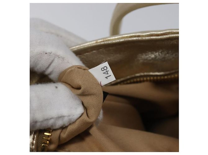 Borsa a mano Miu Miu in pelle Champagne Gold Gold Tone Auth 167627V D'oro - vista 11