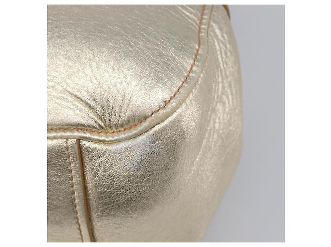 Borsa a mano Miu Miu in pelle Champagne Gold Gold Tone Auth 167627V D'oro - vista 14
