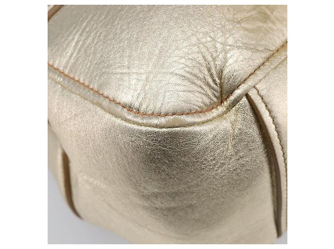 Borsa a mano Miu Miu in pelle Champagne Gold Gold Tone Auth 167627V D'oro - vista 15