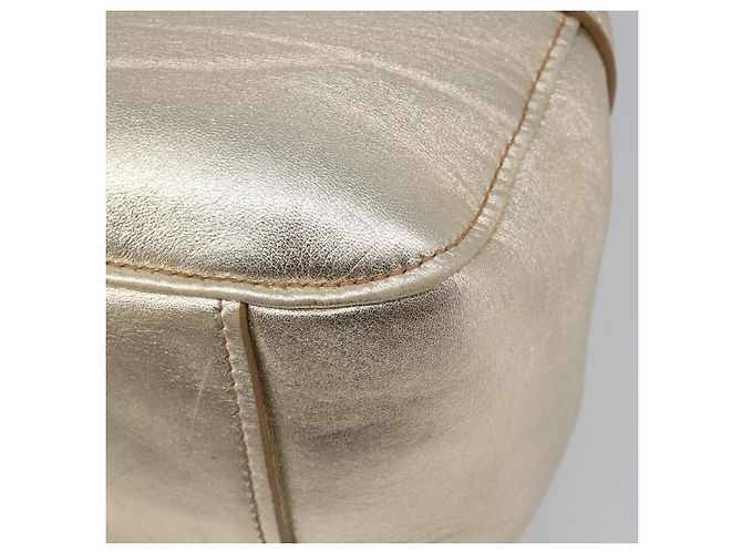 Borsa a mano Miu Miu in pelle Champagne Gold Gold Tone Auth 167627V D'oro - vista 16