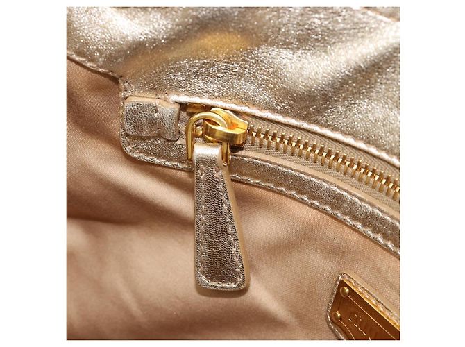 Borsa a mano Miu Miu in pelle Champagne Gold Gold Tone Auth 167627V D'oro - vista 22