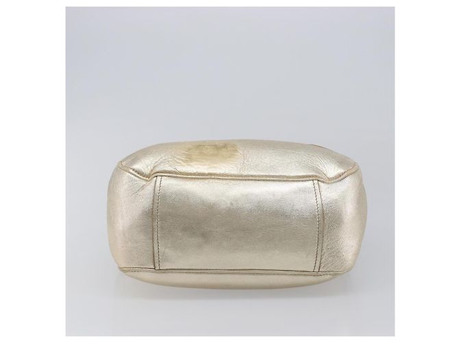 Borsa a mano Miu Miu in pelle Champagne Gold Gold Tone Auth 167627V D'oro - vista 5