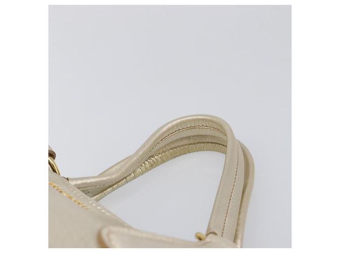 Borsa a mano Miu Miu in pelle Champagne Gold Gold Tone Auth 167627V D'oro - vista 8