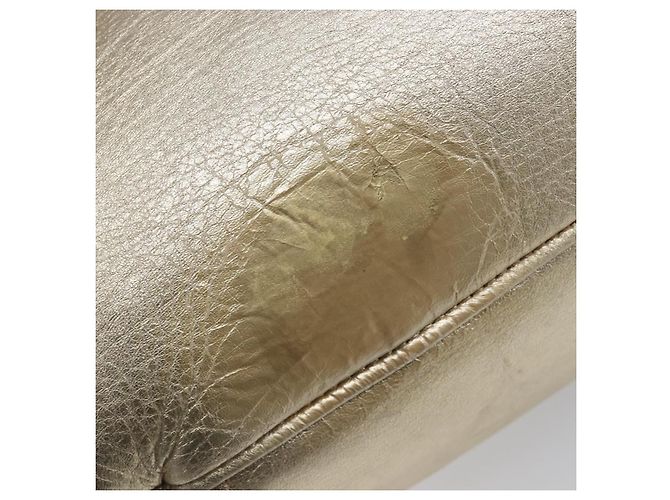 Borsa a mano Miu Miu in pelle Champagne Gold Gold Tone Auth 167627V D'oro - vista 9