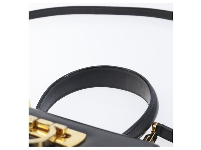 Borsa Salvatore Ferragamo Gancini in pelle 2way Nera Tono Oro Autentica 204629V Nero - vista 14