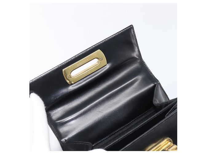 Borsa Salvatore Ferragamo Gancini in pelle 2way Nera Tono Oro Autentica 204629V Nero - vista 23