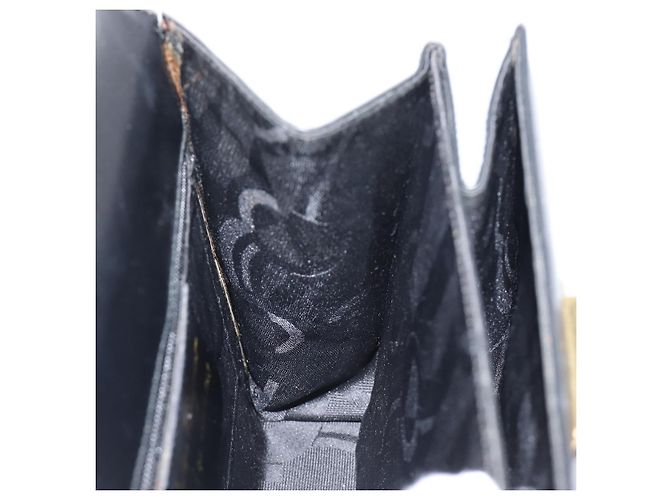 Borsa Salvatore Ferragamo Gancini in pelle 2way Nera Tono Oro Autentica 204629V Nero - vista 24