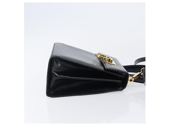Borsa Salvatore Ferragamo Gancini in pelle 2way Nera Tono Oro Autentica 204629V Nero - vista 3
