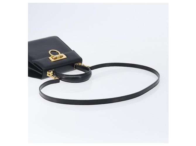 Borsa Salvatore Ferragamo Gancini in pelle 2way Nera Tono Oro Autentica 204629V Nero - vista 8