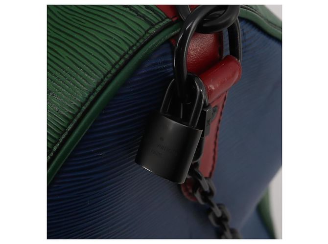 Bolsa LOUIS VUITTON Epi Keepall Bandouliere 50 Green Red Blue M55571 Auth 199362A Vermelho Azul Verde - vista 10