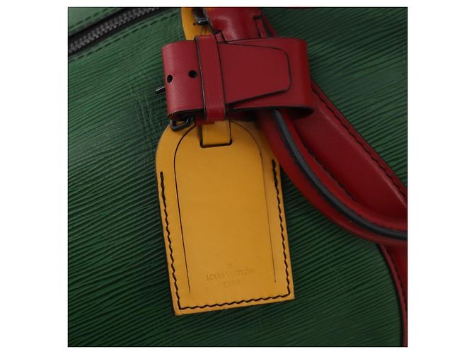 Bolsa LOUIS VUITTON Epi Keepall Bandouliere 50 Green Red Blue M55571 Auth 199362A Vermelho Azul Verde - vista 20