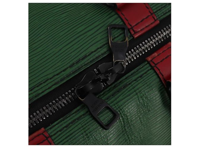 Bolsa LOUIS VUITTON Epi Keepall Bandouliere 50 Green Red Blue M55571 Auth 199362A Vermelho Azul Verde - vista 22
