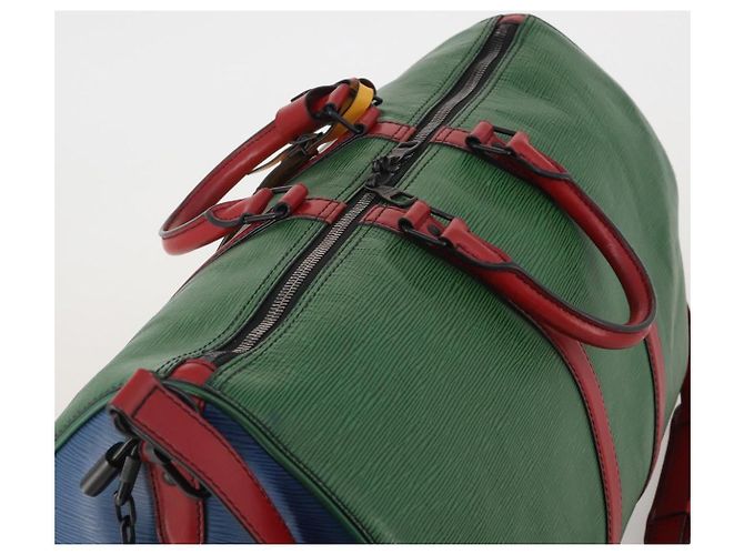 Bolsa LOUIS VUITTON Epi Keepall Bandouliere 50 Green Red Blue M55571 Auth 199362A Vermelho Azul Verde - vista 6