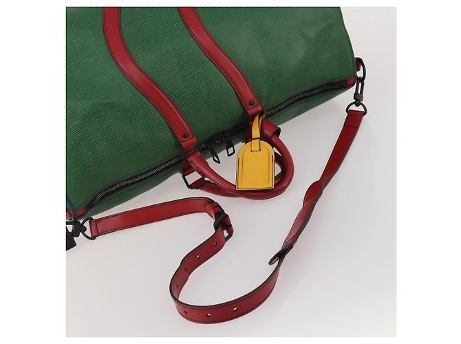 Bolsa LOUIS VUITTON Epi Keepall Bandouliere 50 Green Red Blue M55571 Auth 199362A Vermelho Azul Verde - vista 7