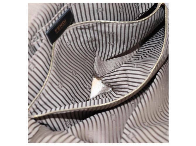 Borsa a mano FENDI Chameleon in pelle 2way Grigio Tono Oro 8BL110 Auth 198625A Marrone - vista 10